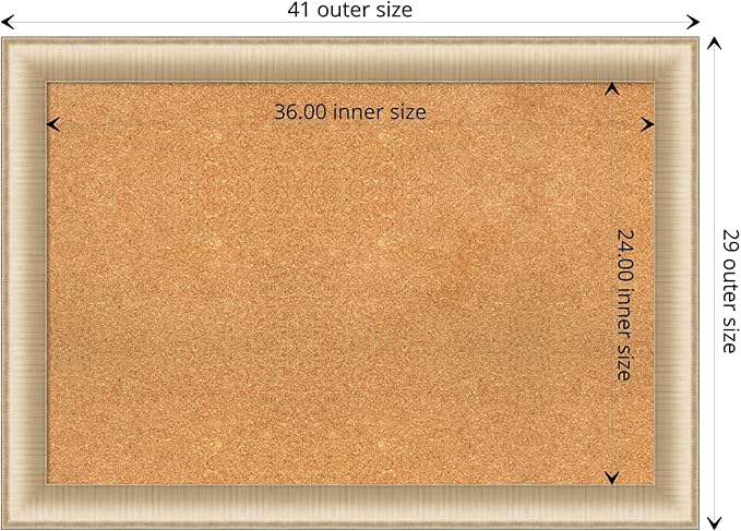Amanti Art Natural Cork Board for Wall, 29x41 Vision Board with Gold Frame, Large Corkboard Office Decor for Home Organization, Casual Corkboard Pinboard to display items for home organization-DeskLoop Office