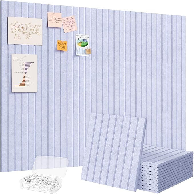 Lifewit Felt Slatted Bulletin Board, 12 Pack Self-Adhesive Panel, Cork Board by Lifewit