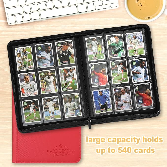 9 Pockets Card Binder, Premium Zip Trading Card Binder, 540 Double Sided Pocket - Image 4