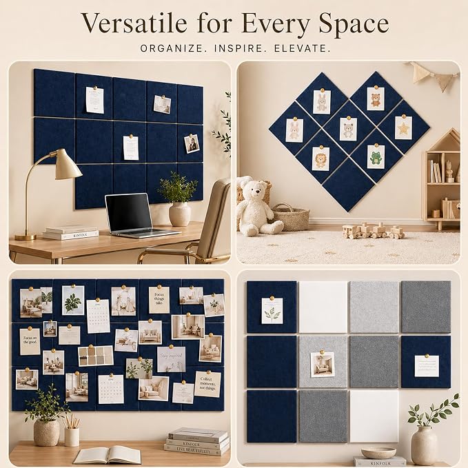 Felt Bulletin Board Tiles, Large Cork Board Alternative, 24 x 36 in | 0.35 in - Image 6