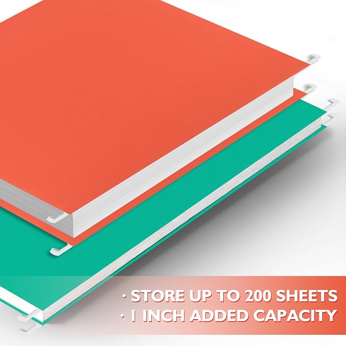 25 Packs Hanging File Folders, 5 Assorted Colors Hanging File Folders Letter - Image 4