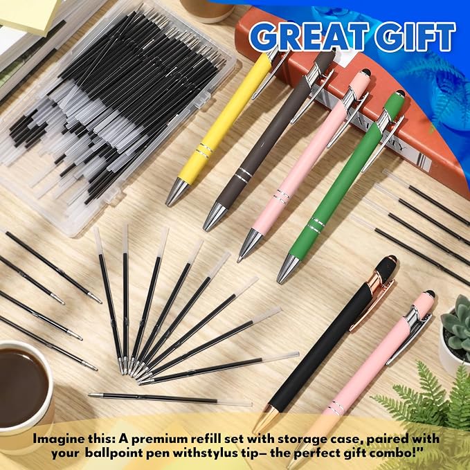 Zonon 100 Pcs 3.85 Inch Retractable Ballpoint Pen Refills Bulk - Image 6