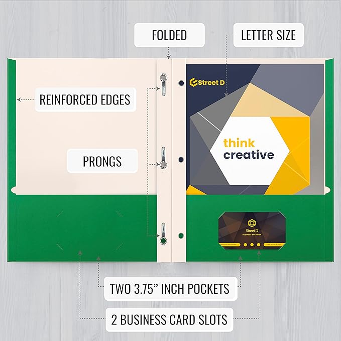 Better Office Products Green Paper 2 Pocket Folders - Image 3