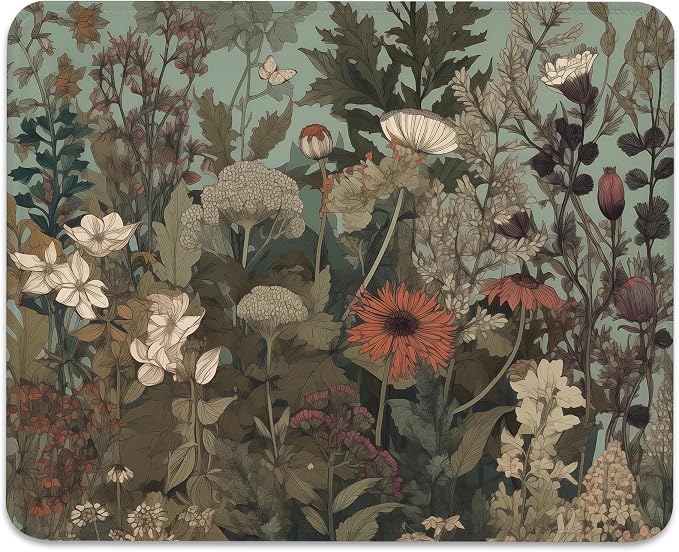 Botanical Elegance Wildflower Mouse Pad by Eiszuso