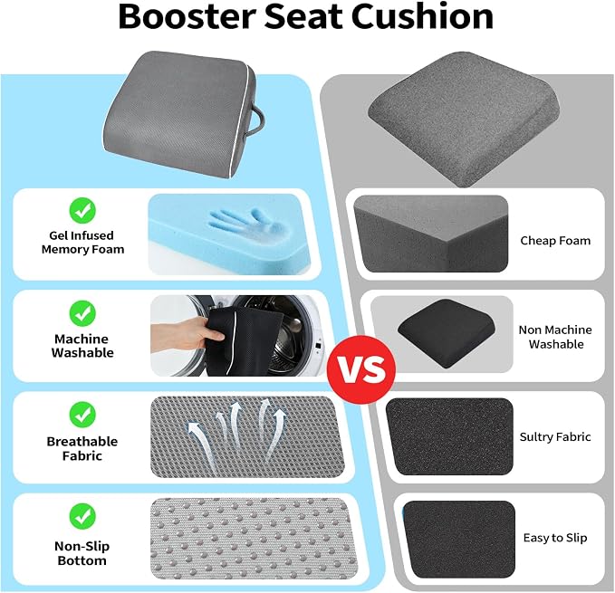 Large Memory Foam Seat Cushion, Non-Slip Cover Chair Pad - Image 5