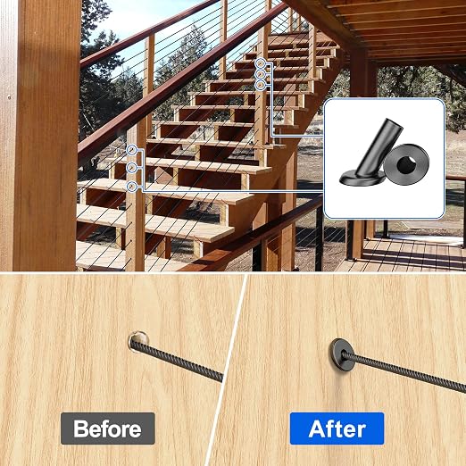 BLIKA 40 Pack 25 30 35 Degree Black Cable Railing Angle Beveled Protector - Image 4