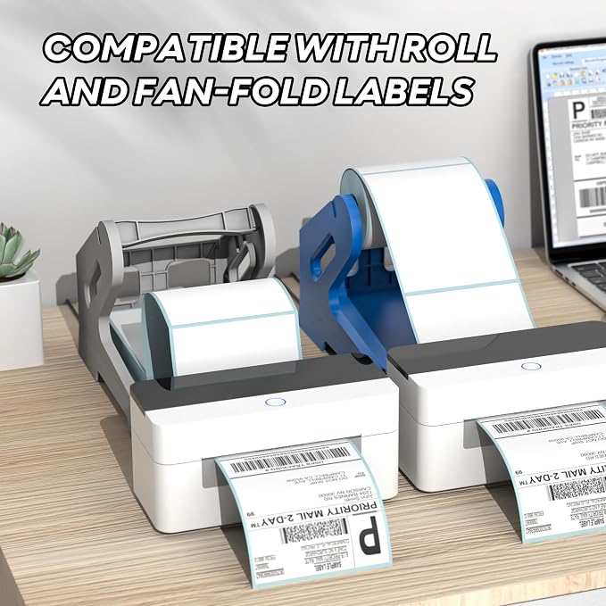 PONNOR Label Holder for Rolls and Fanfold Labels Shipping Labels Stand Desktop - Image 3