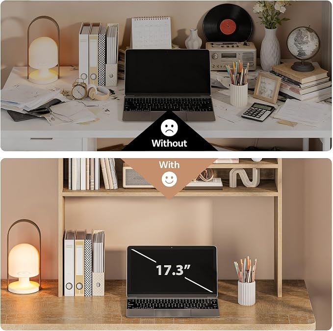 5-Tier Desk Shelf, 37.4''W Desktop Bookshelf - Image 4