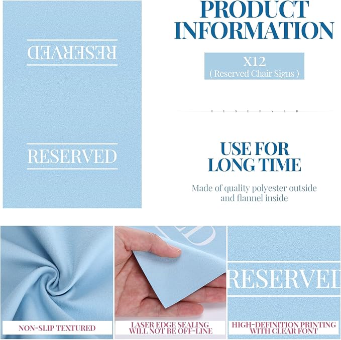 Buryeah 12 Pcs Reserved Seating Signs - Image 2