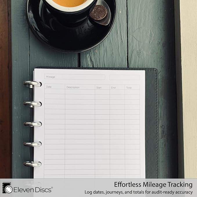 Eleven Discs Discbound Paper, Junior Size Mileage Log Sheets - Image 3