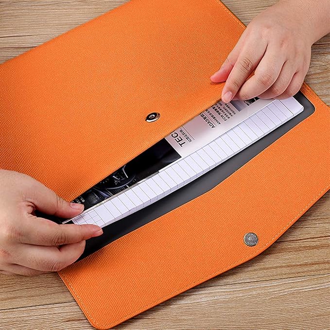 PU Leather A4 File Folder Document Holder Waterproof Portfolio Envelope Folder - Image 3