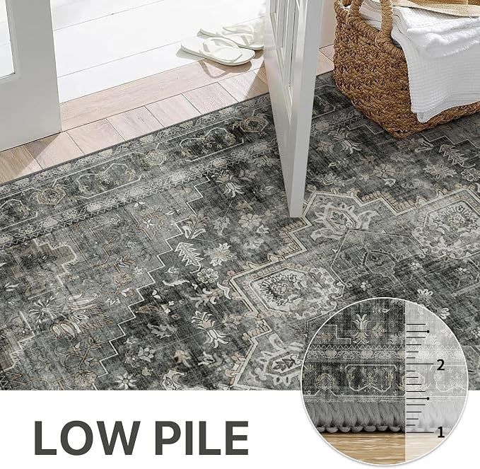 GENIMO 7'6''x9'6'' Area Rugs for Living Room, Machine Washable Non Slip Vintage - Image 4
