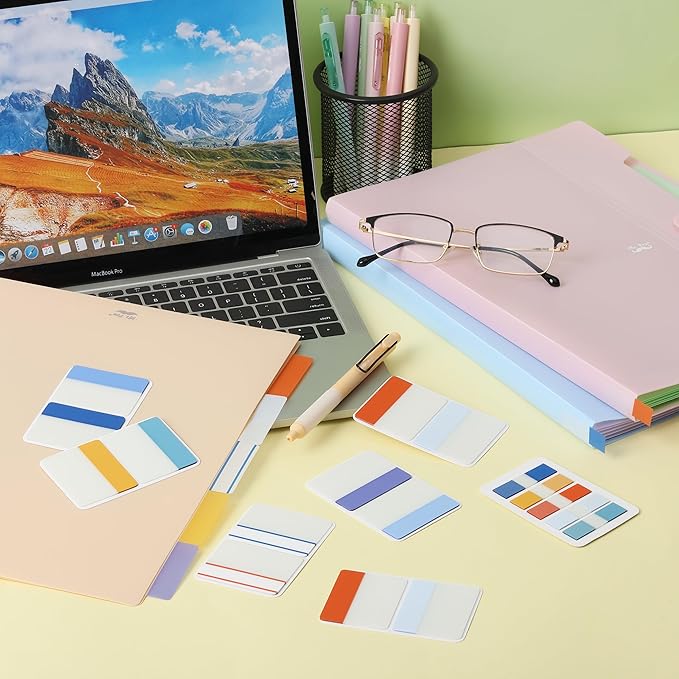 Mr. Pen- Sticky Index Tabs, 500 Pcs, 21 Sets, Colorful Sticky Tabs for Notebooks, Page Markers, Page Tabs for Binders, Page Tabs Sticky Tabs for Books, Notebook Tabs, Book Sticky Tabs for Notebooks-DeskLoop Office