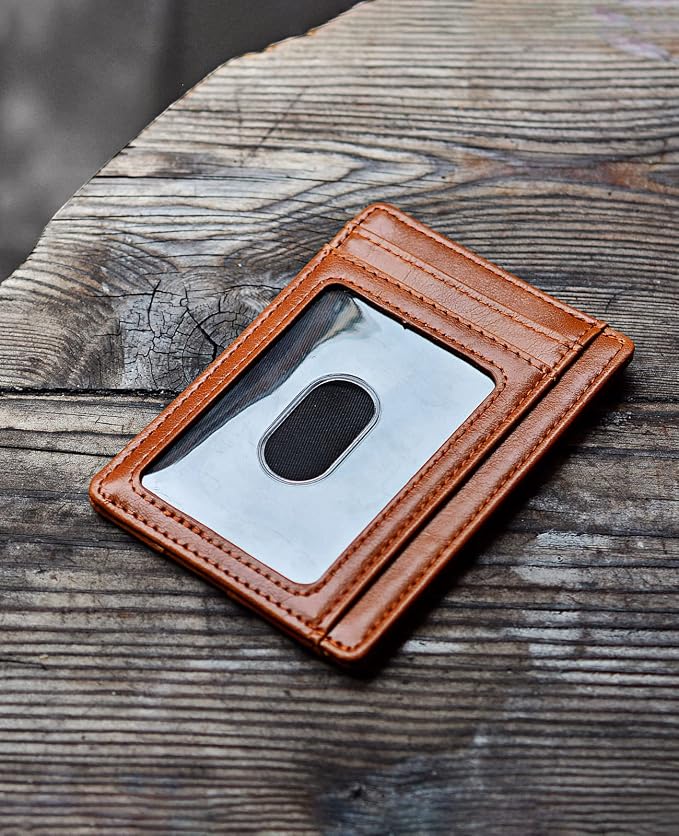 Buffway Slim Minimalist Front Pocket RFID Blocking Leather Wallets - Image 3