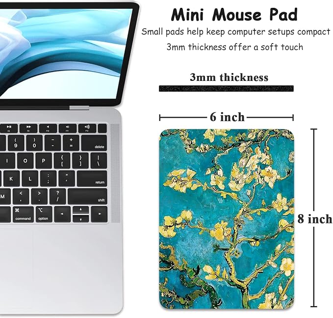 Dapesuom Small Mouse Pad, 6 x 8 Inch Thick Rubber Premium-Textured Non-Slip - Image 2