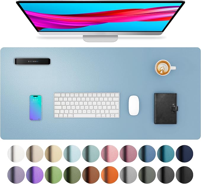 Aothia Faux Leather Desk Mat for Keyboard & Mouse | Large desk mat for keyboard by AothiaSimpleNaturalUnique