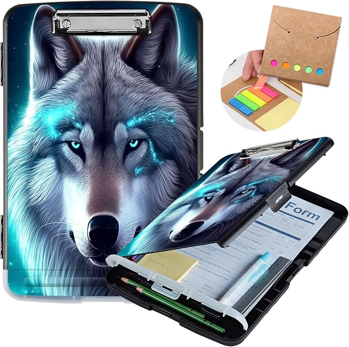 Clipboard with Storage, Heavy Duty Plastic Storage Clipboard with Low Profile by Unknown