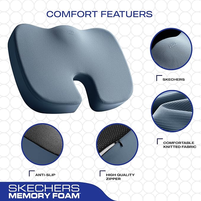Skechers Memory Foam Seat Cushion, Office Chair Cushion - Image 3