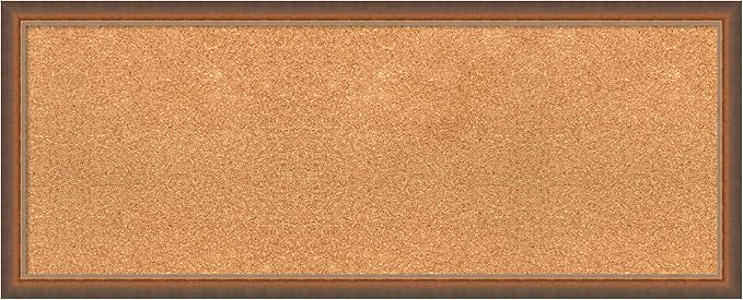 Amanti Art Natural Cork Board for Wall, 16x40 Vision Board with Bronze Frame, Medium Corkboard Office Decor for Home Organization, Modern Corkboard Pinboard to Display Items for Home Organization in-DeskLoop Office
