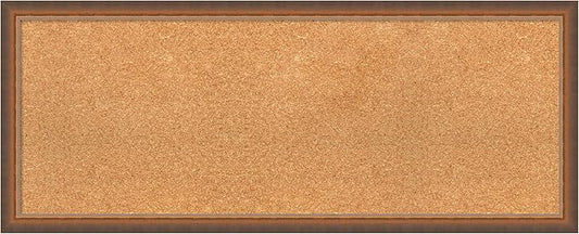 Amanti Art Natural Cork Board for Wall, 16x40 Vision Board with Bronze Frame, Medium Corkboard Office Decor for Home Organization, Modern Corkboard Pinboard to Display Items for Home Organization in-DeskLoop Office