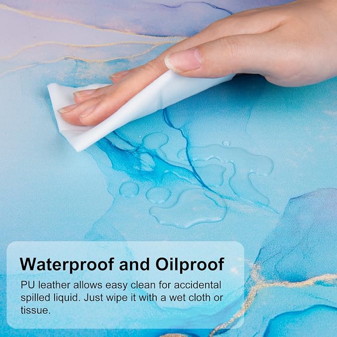 QIYI Large Mouse Pad, PU Leather Desk Mat - Image 3