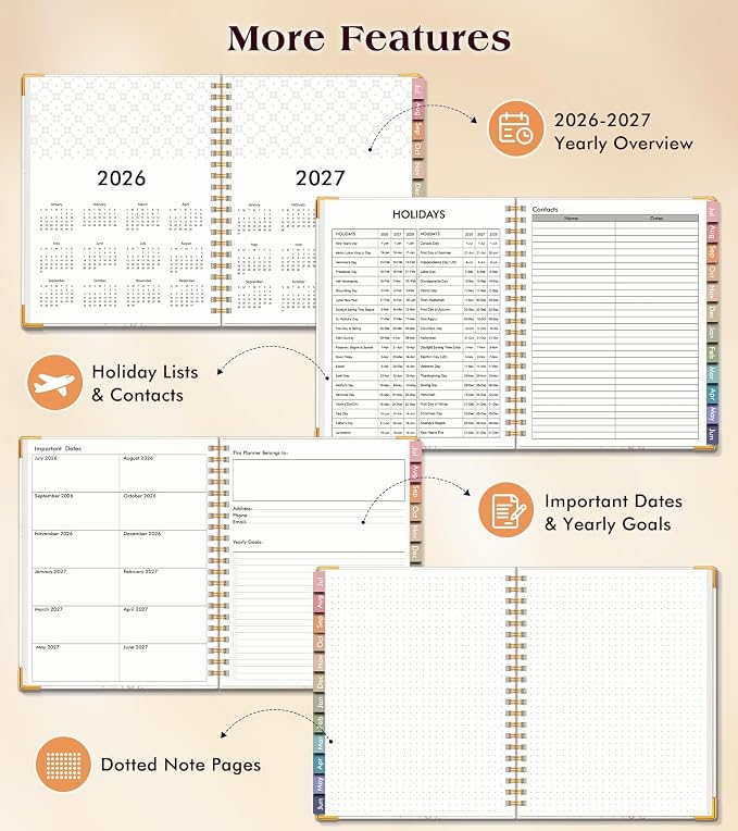 Academic Planner 2026-2027, Hardcover Weekly and Monthly Calendar Planner from - Image 6