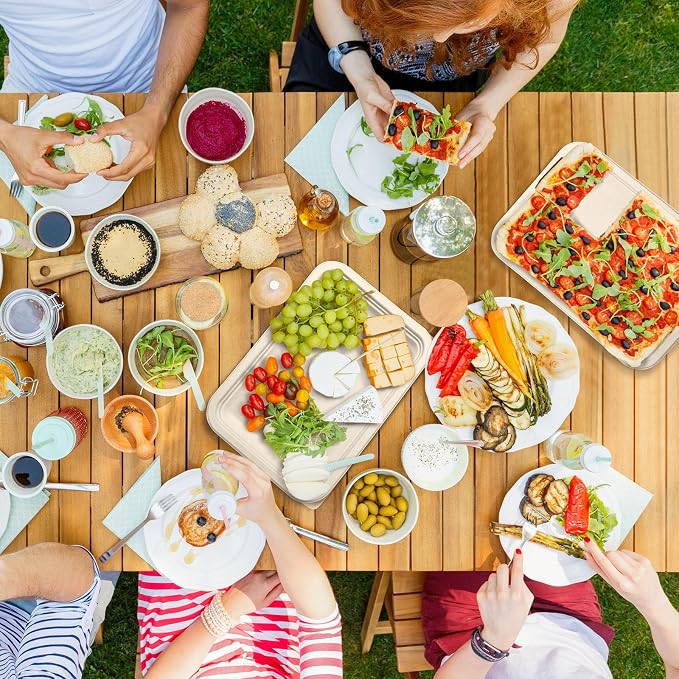 30Pack Compostable Food Trays 14 Inch Large Paper Plates Heavy Duty Disposable - Image 7