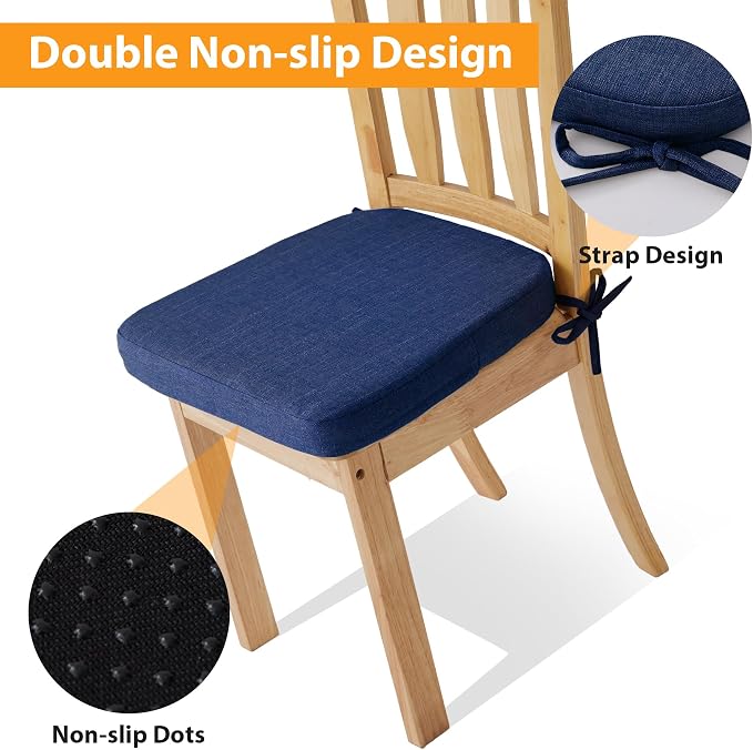 Ruqmuis Chair Cushions for Dining Chairs, D-Shaped Chair Pads - Image 3