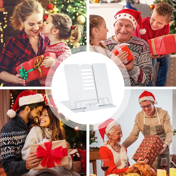 MSDADA Desk Book Stand Metal Reading Rest Book Holder Adjustable Cookbook - Image 9