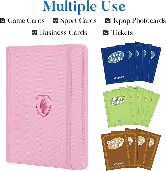 Premium 9 Pocket Card Binder for 360 Cards, Fabmaker PU Cover Trading Card - Image 3