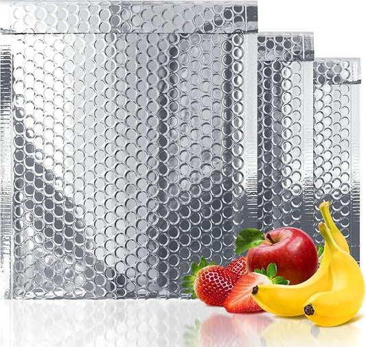 Amiff Silver Thermal Bubble Mailer, 11 x 15 Inches. 10 Pack Metallic Bubble by AMIFF