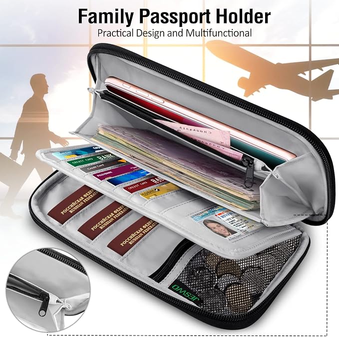 BKNOOU Passport Holder Family Rfid Blocking Travel Document Organizer, Travel - Image 3