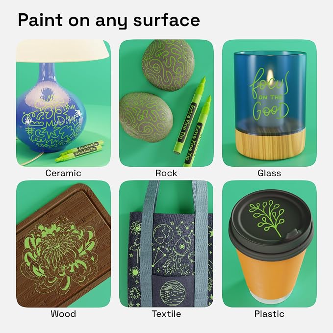 ARTISTRO 2 Light Green Acrylic Paint Markers - Image 2
