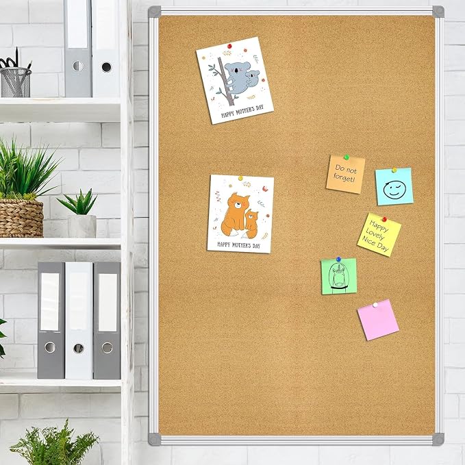 Lockways Large 60" x 36" Large Cork Board Bulletin Board, Framed CorkBoard - Image 5