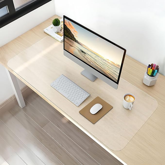 NATRKE Clear Desk Mat Pad, 27.6"x15.7" Large Transparent Computer Desk Mat by NATRKE