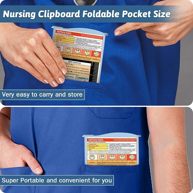 Trustnice Nursing Clipboard Foldable DIY Edition Medical Cheat Sheets Aluminum - Image 3