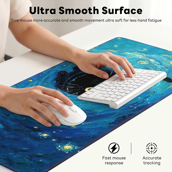 Desk Mat, Big Desk Pad, 31.5x11.8 Inches Extended Big Gaming Mouse Pad - Image 5