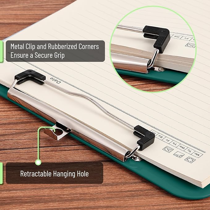 Mr. Pen- Plastic Clipboard, 12.5” x 9”, Dark Green, Clipboard Plastic | - Image 3