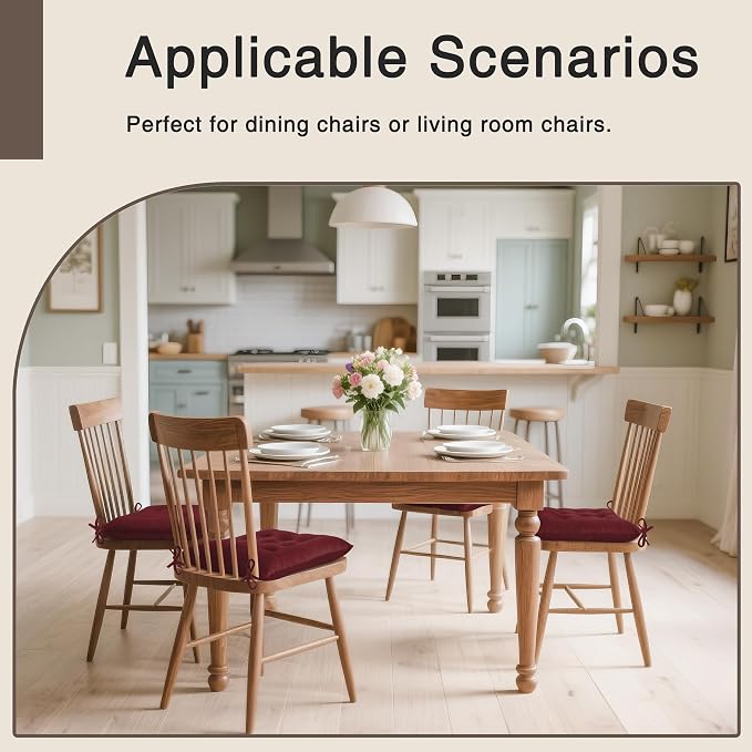 OVOV 4 Pack Chair Cushions for Dining Chairs Soft Seat Cushions for Kitchen - Image 5