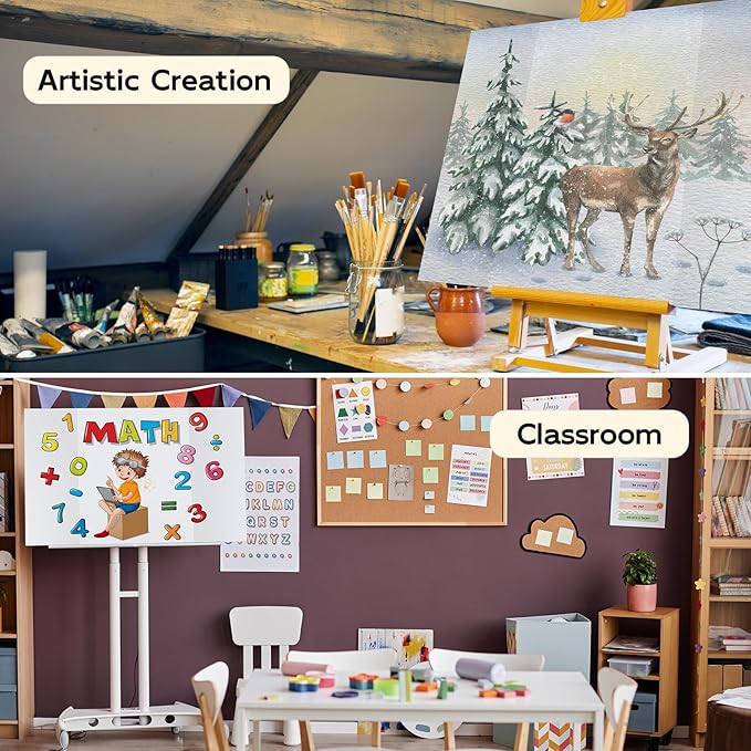 4 Pack Trifold Poster Board, 36x48 Inches White Presentation Board, Portable Display Board for Science Fair, School DIY Project and Business Exhibitions-DeskLoop Office