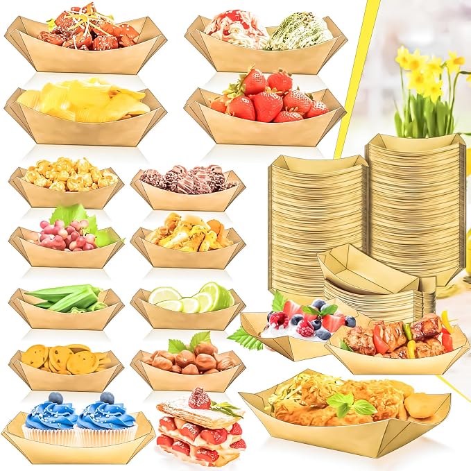 350 Pack 1Lb Paper Food Boat Trays Disposable Paper Boat Plates Containers - Image 6
