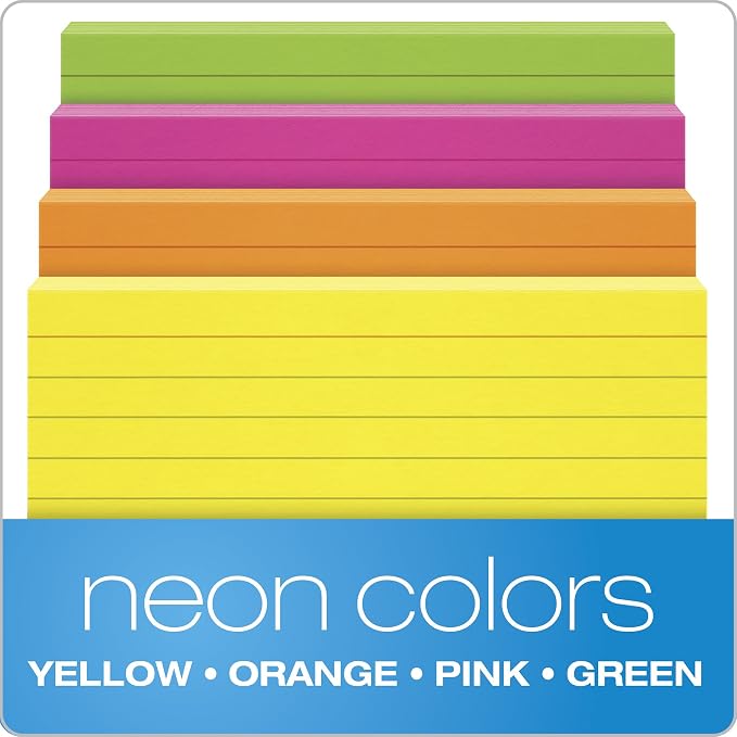 Oxford Neon Index Cards, 100 Per Pack - Image 4