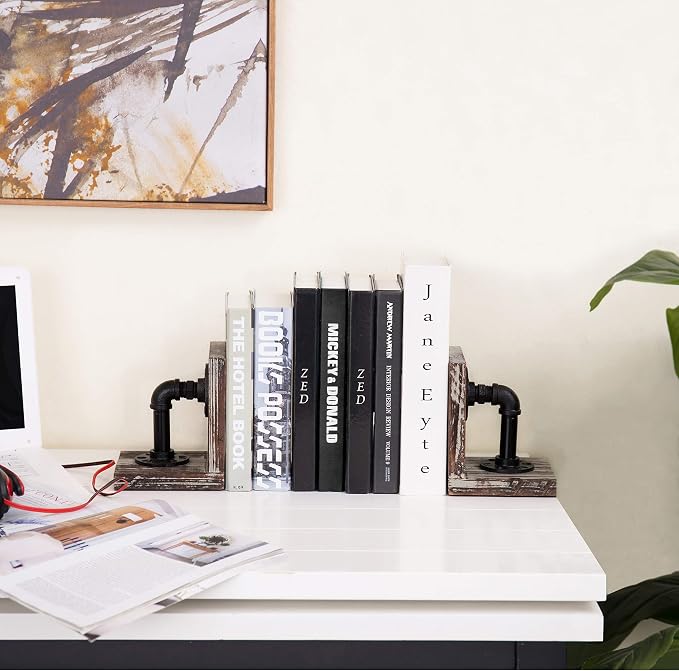 MyGift Decorative Bookends, Office Book Ends - Image 4