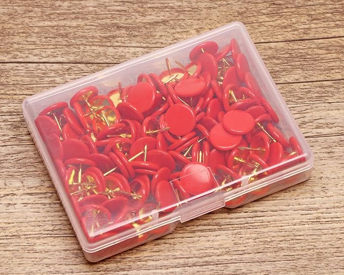 Tupalizy 120PCS Flat Plastic Round Head Map Thumb Tacks Push Pins - Image 6