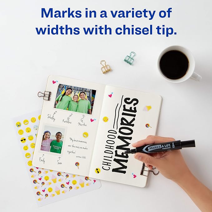 Avery Marks-A-Lot Permanent Markers, Regular Desk-Style Size, Chisel Tip - Image 3