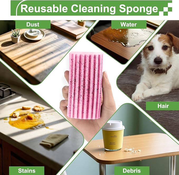Jeymei 4-Pack Damp Clean Duster Sponge, Duster Baseboard Cleaner Sponge - Image 4
