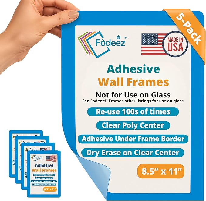 8.5 x 11 Adhesive Wall Frames by FodeezReusableAdhesiveFrame