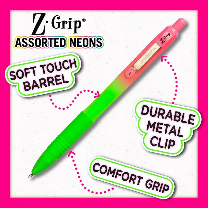 Zebra Pen Z-Grip Retractable Ballpoint Pen, Smooth-Flowing Black Ink, 1.0mm - Image 4