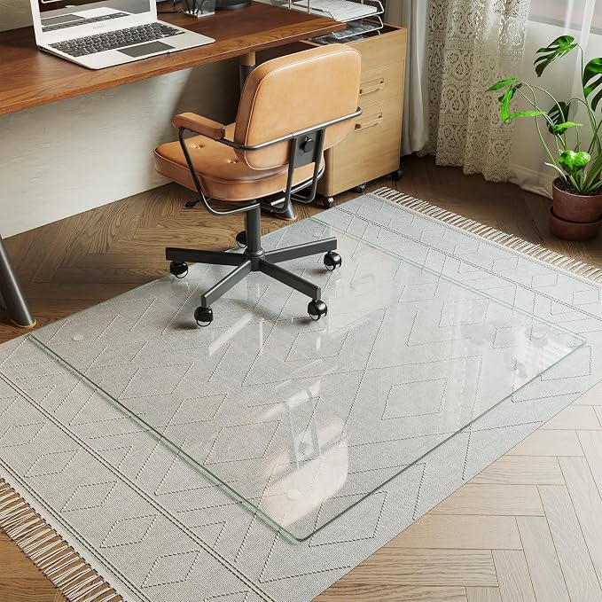 Koonmi Tempered Glass Chair Mat by KOONMI