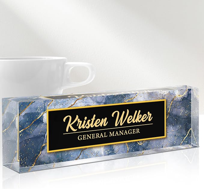 Desk Name Plate Personalized, Custom Name Plates by Gowelly